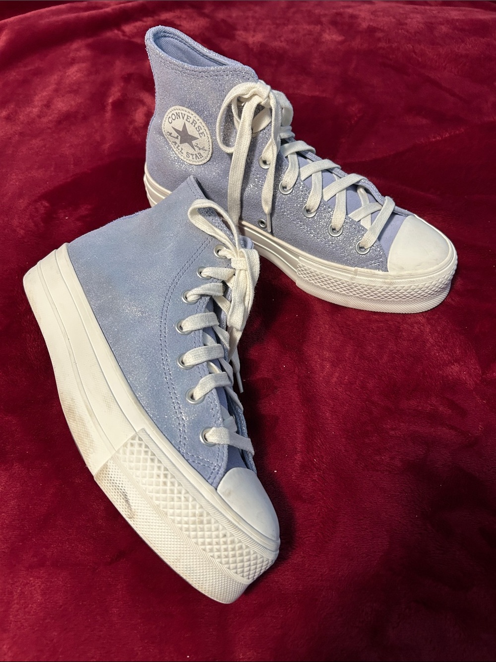 Converse High-Top Platform Sneakers in Light Blue